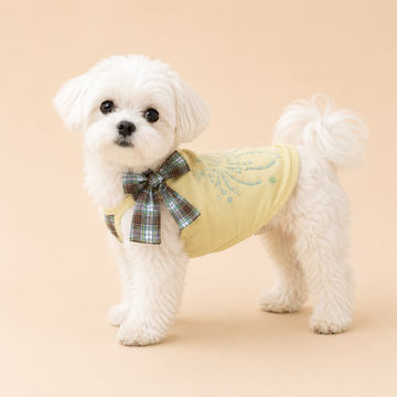 Luxury Plaid Bow Dog Clothes Soft Cotton Puppy Apparel for Small Breed Dogs and Cats